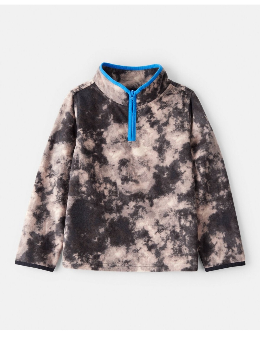🆕OshKosh B'gosh Boys Tie Dye Microfleece Quarter-Zip Pullover with Blue Trim